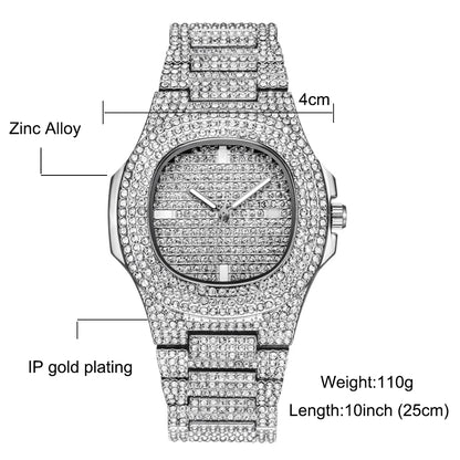 Iced Out Watch And Bracelet Sets