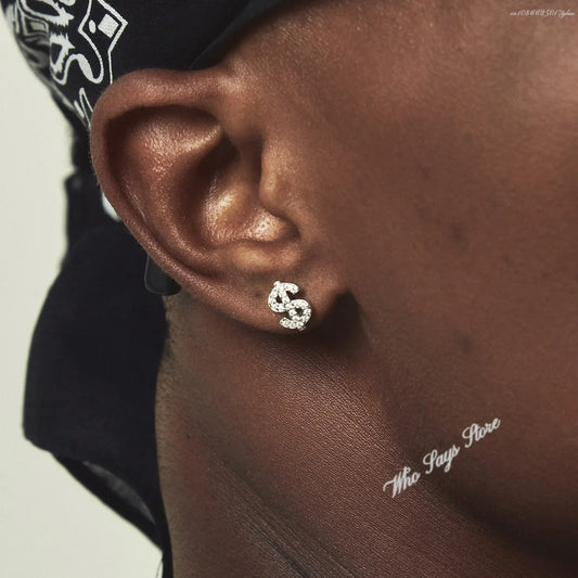 Iced Out Dollar Sign Stud Earrings